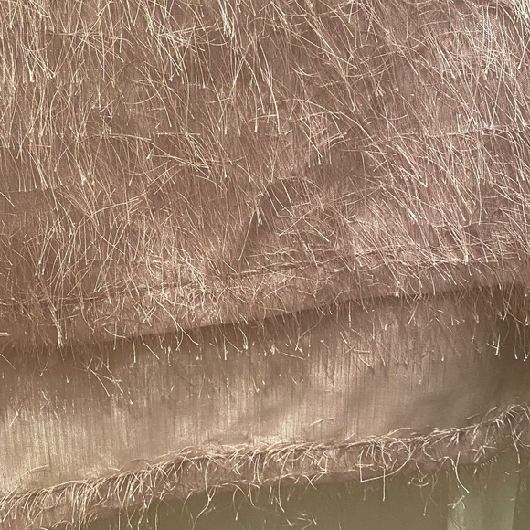 NWOT-Zara Pink Fuzzy Metallic Blouse High Low - Picture 5 of 8